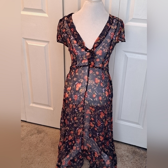 Kim Chee Blue Sheer Midi Dress    Size 4 - Picture 5 of 8